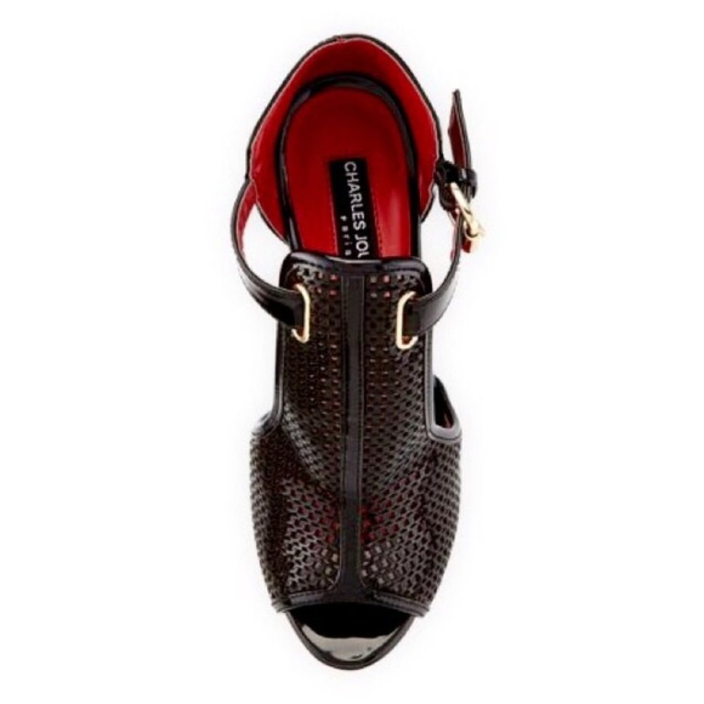 Charles Jourdan Orvil d'Orsay Patent Mesh Heel - Picture 4 of 8